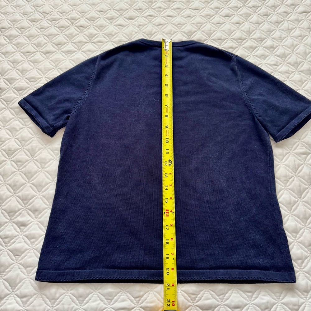 Pendleton Vintage Short Sleeve Silk Blend Crewneck Sweater Tee Navy Blue Sz PS - Picture 12 of 13